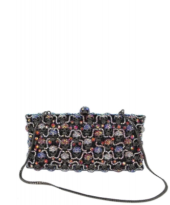 Stunning Skull Rhinestone Clutch Evening Bag LGZ028 MULTI
